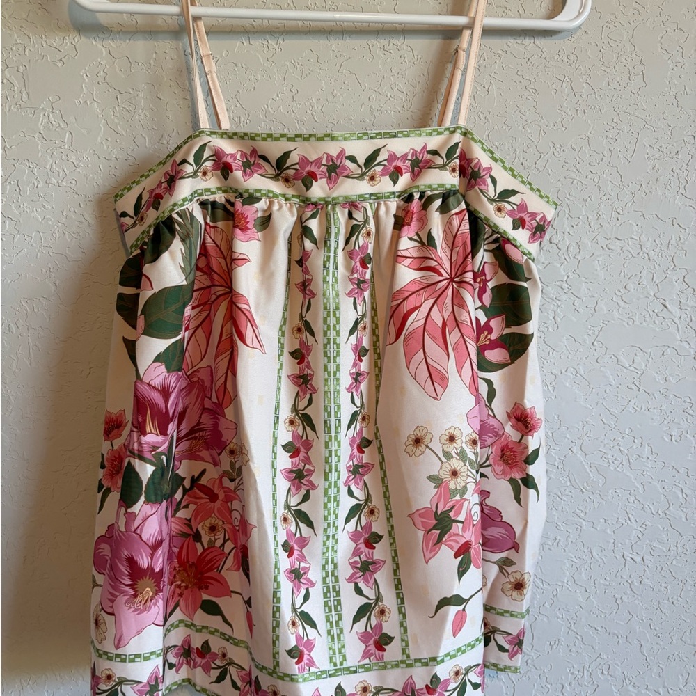 SHEIN Pink and Green Floral Camisole